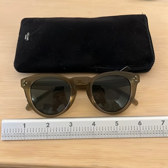 Celine Accessories - Celine olive green acetate sunglasses